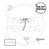 Top de titanio push pin en forma de libélula con circonitas