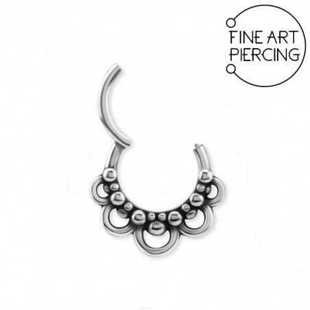 Aro clicker de acero quirúrgico SS316L, ideal para septum y lóbulo