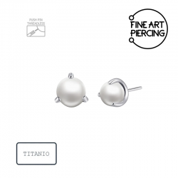 Piercing titanio Top Perla push pin 3 mm oreja nariz labio