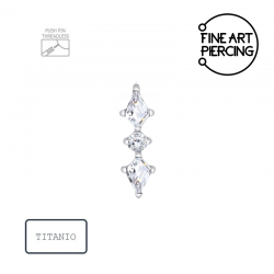 Piercing titanio Top Thais push pin con circonitas oreja nariz rook