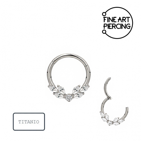 Aro clicker titanio circonitas marquesa para septum