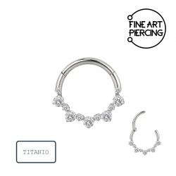 Aro clicker de titanio para septum con circonitas