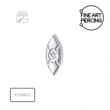 Gia | Top Push Pin de Titanio Ovalado con Circonita