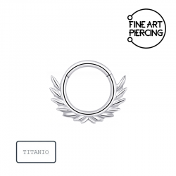 Aro clicker Beatriz de titanio para piercing septum y daith con diseño de hojas.