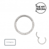 Aro Clicker Moira de titanio martillado para piercing septum y daith