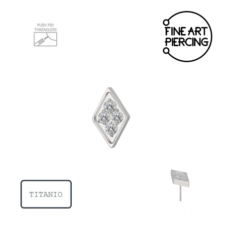 Top de piercing Leire sin rosca push pin para helix