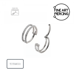 Aro Clicker Valentina en titanio con doble diseño y circonitas