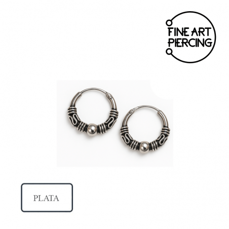 aros bali de plata 14mm
