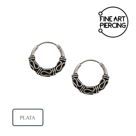 aros de plata bali 12mm