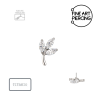 Piercing push pin de titanio Lyra en forma de rama con tres hojas de circonita marquesa.