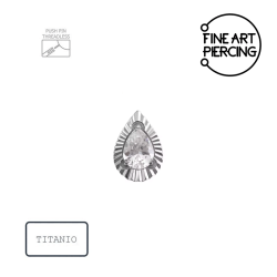 Piercing push pin de titanio versátil modelo Raina, ideal para Medusa y oreja.