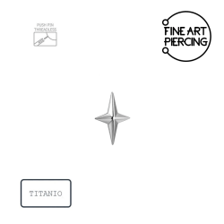 Piercing push pin de titanio en forma de estrella modelo Alice.