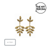 Pendientes largos de acero inoxidable dorado con diseño de hojas en cascada.