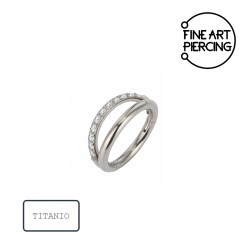 Kira Aro Clicker con diseño doble aro y circonitas