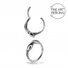 Aro clicker de acero quirúrgico con diseño de serpiente, ideal para conch