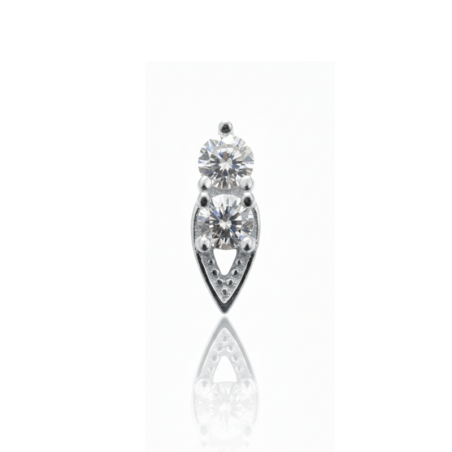 Piercing Scarlett doble circonita oro blanco 14 quilates