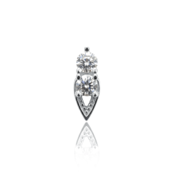 Piercing Scarlett doble circonita oro blanco 14 quilates