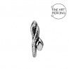 Piercing aro clicker de acero quirúrgico en forma de serpiente, para conch