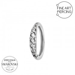 Aro clicker con circonitas en colores transparente y rosa, varias medidas