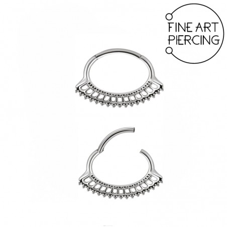 Aro clicker ovalado de acero quirúrgico para daith y septum
