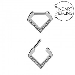 Aro clicker de acero quirúrgico con circonitas en forma de triángulo