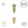 Top de oro 18k con circonitas de Swarovski para piercing, elegante y seguro