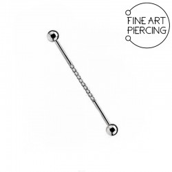 Barra recta para piercing industrial con circonitas