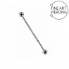 Barra recta para piercing industrial con circonitas