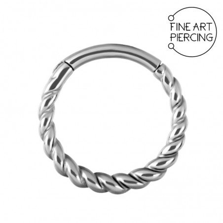 Aro clicker trenzado de acero quirúrgico para piercing
