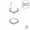 Piercing aro clicker para daith o septum, acero quirúrgico con circonitas