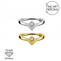 Aro clicker de acero quirúrgico con circonita Swarovski