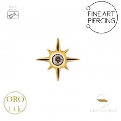 Top de oro 14k con circonita en forma de estrella