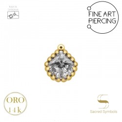 Top de rosca interna de oro 14K con circonita, marca Sacred Symbols Jewelry