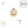 Top de oro 14K con circonita para piercings