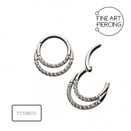 Aro clicker doble con circonitas