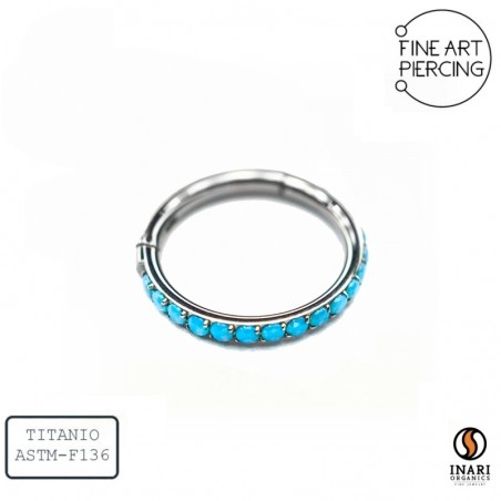 Aro clicker de titanio con turquesas Inari Organics