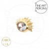 Top para piercing Elsa de oro 14k, sistema threadless, ideal para piel sensible