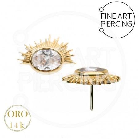 Top Elsa de oro 14k para piercing, diseño threadless, elegante y seguro