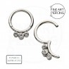 Aro clicker de titanio con circonitas, ideal para septum, daith, smile o lóbulo de la oreja