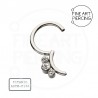 Piercing aro clicker Isona de titanio, adornado con circonitas de 1.5 y 2 mm
