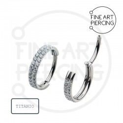 Aro clicker doble Arlet con circonitas en titanio hipoalergénico para piercing