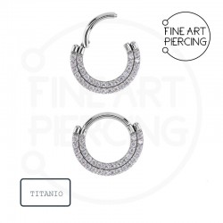 Aro Clicker Queralt en titanio con doble circonita