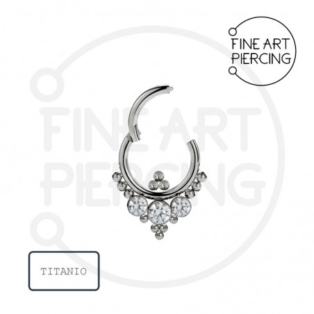 Aro Clicker Berta en titanio para septum y lóbulo