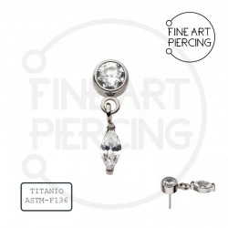 Top Aina en titanio con circonita y colgante threadless