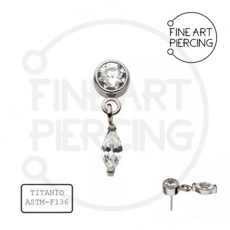 Top Aina en titanio con circonita y colgante threadless