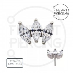 Elena Top Threadless con tres circonitas marquesa