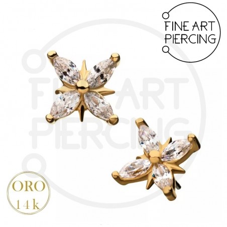 Top Rita en oro 14K con circonitas de corte marquesa