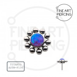 Top Iria en titanio con ópalo sintético lila