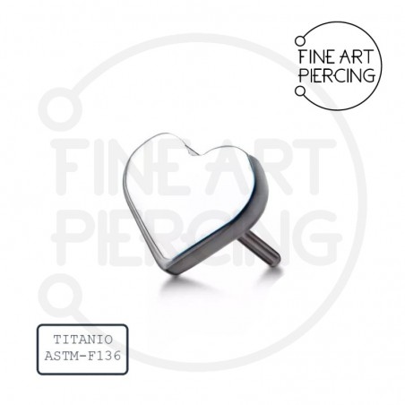 Top de titanio en forma de corazón para piercings