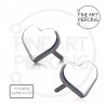 Top push pin en forma de corazón para piercings de oreja